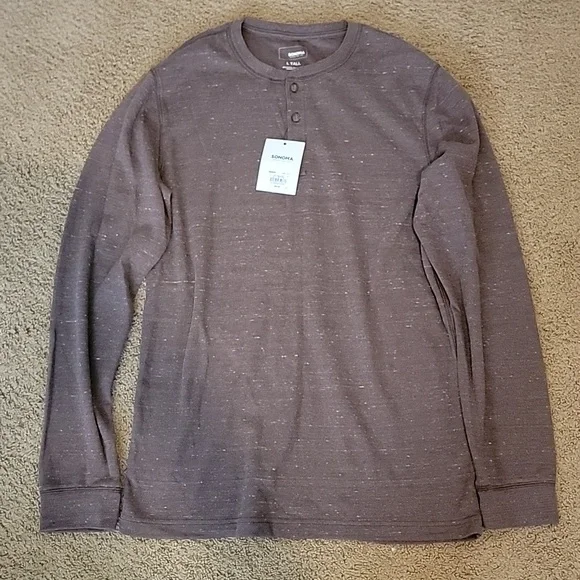 Sonoma Shirts Mens Sonoma L Tall Quarter Button Long Sleeve